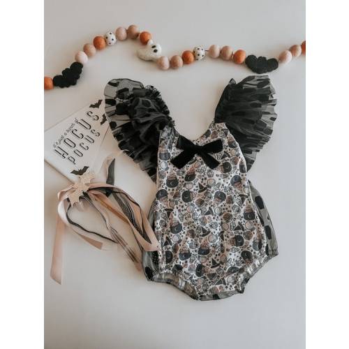 Halloween Spooky Romper Outfit//baby Girl Spooky Halloween Outfit// Golden June Halloween - Etsy