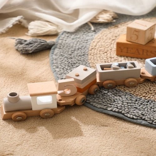Wooden Montessori Train Set | Developmental Toy for Ages 3+ | Playroom – Playroom Collective