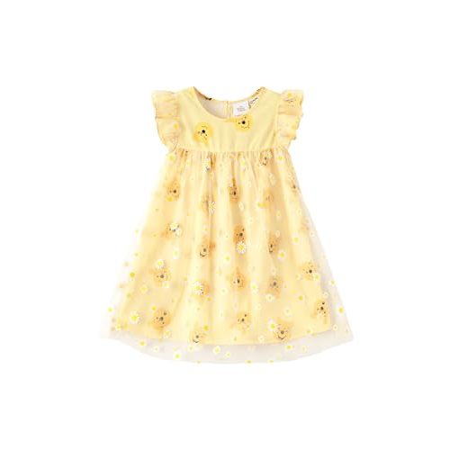 Disney Frozen Elsa Minnie Princess Winnie Girl Dress Ruffle Short Sleeve Tulle Skirt Summer Clothes Kids Outfit Baby/Toddler