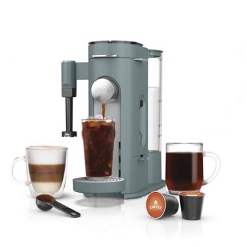 Ninja Single-Serve Pods & Grounds Coffee Maker with Integrated Milk Frother Sage Green: Drip & Single Serve, 56 oz Capacity, 1550W
