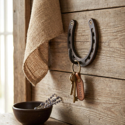August Grove® Pecara Horseshoe Themed Cast Iron Wall Hook | Wayfair