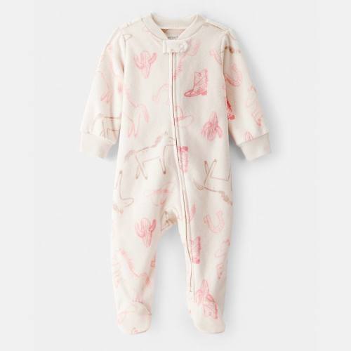 Baby Girl Carter's Cowgirl Print Loose Fit Long-Sleeve Sleep & Play