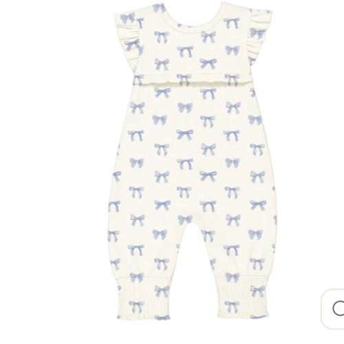 Ribbon | Organic Cross-Back Smocked Romper – L'ovedbaby