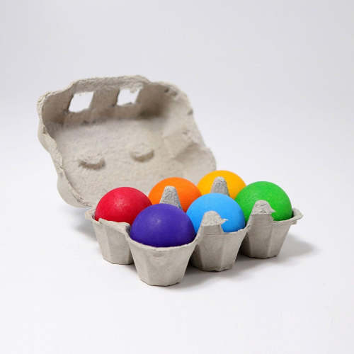 Grimm's Wooden Balls Rainbow 6 Pieces (PRE-ORDER LATE OCTOBER ARRIVAL)