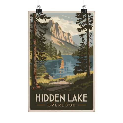 Hidden Lake Overlook Glacier National Park Montana Vintage Travel Poster Wall Art Print