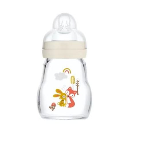 MAM Feel Good Slow Flow Premium Glass Baby Bottles, Easy Switch Between Breast and Bottle, 6oz, 0+ Months, Unisex, 3 Pack