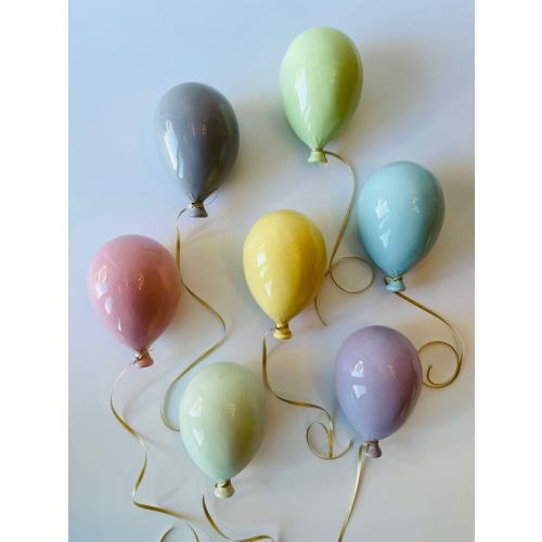 Pastel Ceramic Balloon – Soft Wall Decor – Handmade in Portugal – Nursery or Baby Room Hanging – Light Color Ceramic Art