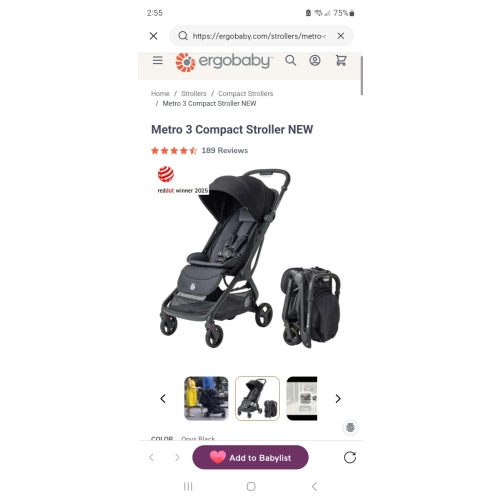 Metro 3 Baby Stroller: Perfect for Newborns, Infants, and Toddlers | Ergobaby