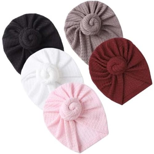 Baby Hats Newborn Baby Girls Turban Hospital Hat Infant Toddler Kid Hat Big Hair Bow Top Knot Head Wrap