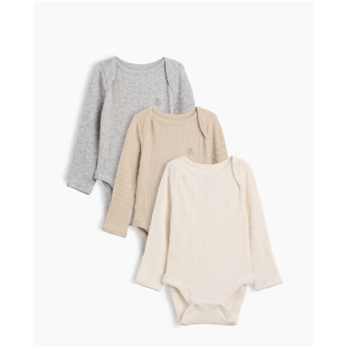 Baby First Favorites TinyRib Bodysuit (3-Pack), 0-3 M