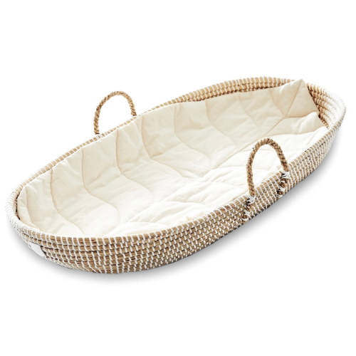 Baby Changing Basket "LIV" Handmade & Natural Changing Pad-By BEBE BASK® – BEBE BASK