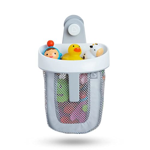 Munchkin Hanging Bath Toy Storage with Quick Drying Mesh, Grey - Bath Toy Scoop