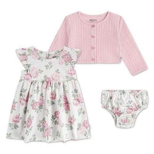 Newborn Baby Girls Huggies® Floral Cardigan, Dress & Bloomers 3-Piece Set