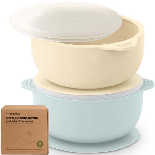 2-Pack Prep Silicone Suction Bowls - Pastel Sky / One Size