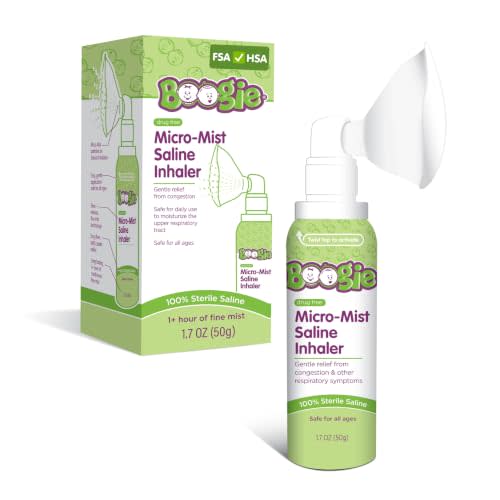 Boogie Micro-Mist Saline Inhaler, Baby Congestion Relief, Drug-Free - 1.7oz | Baby Nose Congestion Relief, Nasal Spray for Kids, Pediatrician Recommended