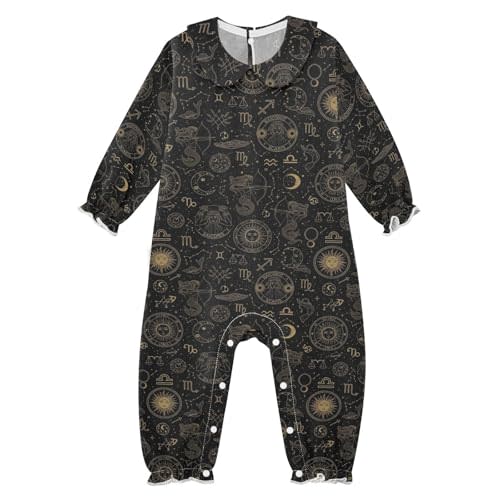 Emelivor Astronomy Moon Baby Girl Romper Clothes Bewborn Girls Clothes Spring Outfits Long Sleeve Jumpsuit,3M