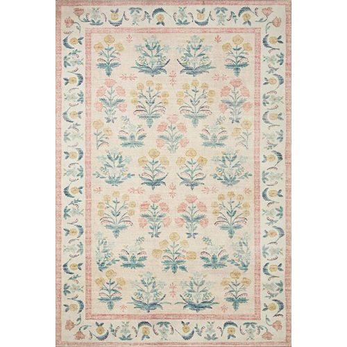 Rifle Paper Co. x Loloi Eden Collection EDE-01 Mughal Rose Blush 7'-6" x 9'-6" Area Rug