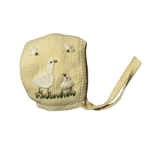Spring Geese Cotton Bonnet Butter Lemon Baby Hat