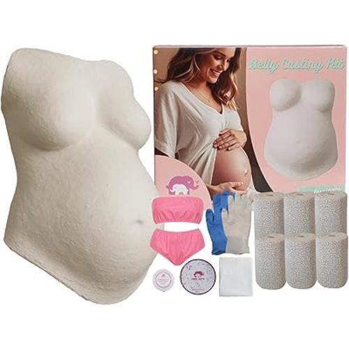 FORS ARTS Belly Casting Kit Pregnancy - Easy DIY Belly Cast Plaster Kit with 6 Plaster Rolls & Accessories, Baby Bump Keepsake, Maternity Belly Cast, Pregnant Molding Kit, Baby Gift for Expecting Moms