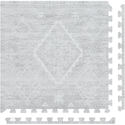 House of Noa Play Mat – 4x8 Gray Ula – Set of 8 Tiles – Cushioned EVA Foam Play Mat for Floor, Soft Interlocking Mats for Hard Floors