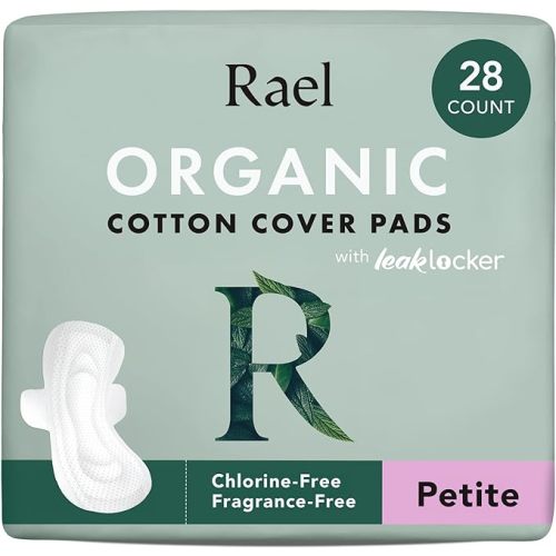 Rael Pads for Women, Organic Cotton Cover - Period Pads with Wings, Feminine Care, Sanitary Napkins, Ultimate Absorbency, Postpartum, Unscented, Ultra Thin (Extra Long Overnight, 24 Count)