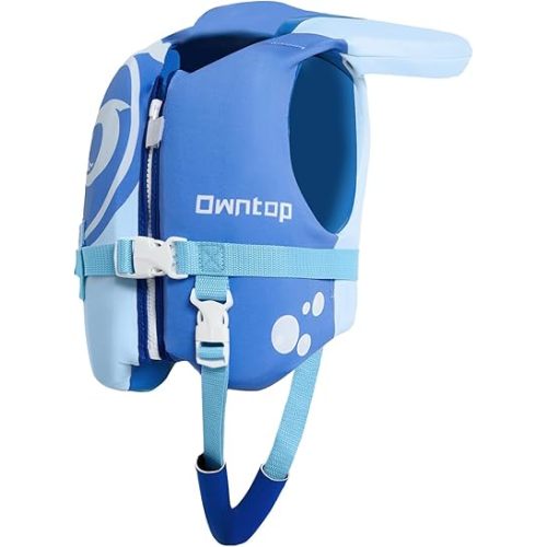 Owntop Toddler Swim Vest Kids Float Jacket Swimming Aid for Children 20-30-40-50 lbs with Adjustable Safety Straps Age 1-6 Years