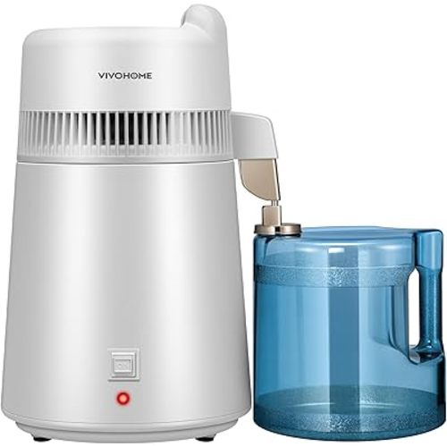 VIVOHOME Water Distiller Countertop 1.6 Gallon/6L 900W Distilled Water Machine with Smart Switch Purifier Filter for Home Office, White