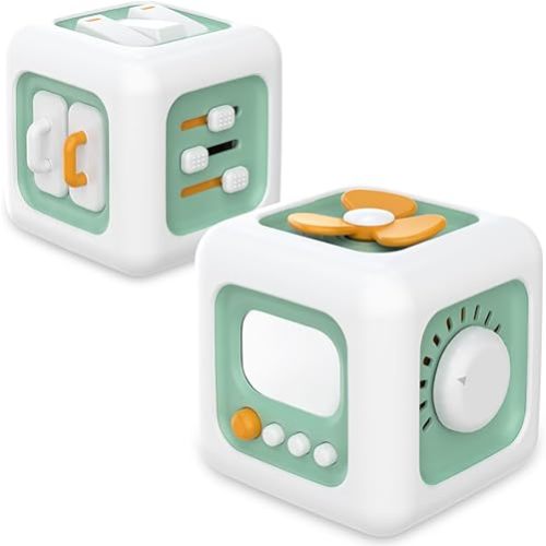 Busy Activity Cube for Fine Motor Skill Learning|Montessori Toys for 1 Year Old Boys Girls|Sensory Toys for Toddler 1-3|Travel Baby Toy for 12-18 Months|First Birthday Gift for 1 Year Old