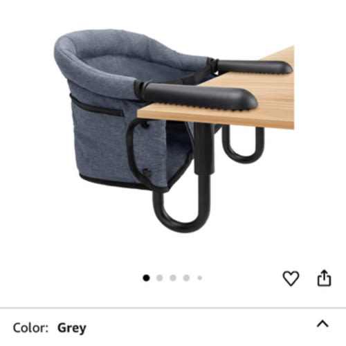 Hook On High Chair - Portable & Foldable for Babies 6-36 Months, Family & Travel Use with Carry Bag (Grey)