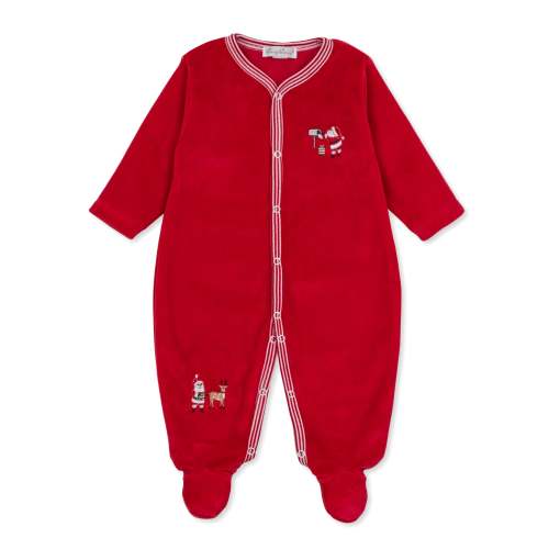 North Pole Reindeer Velour Footie
