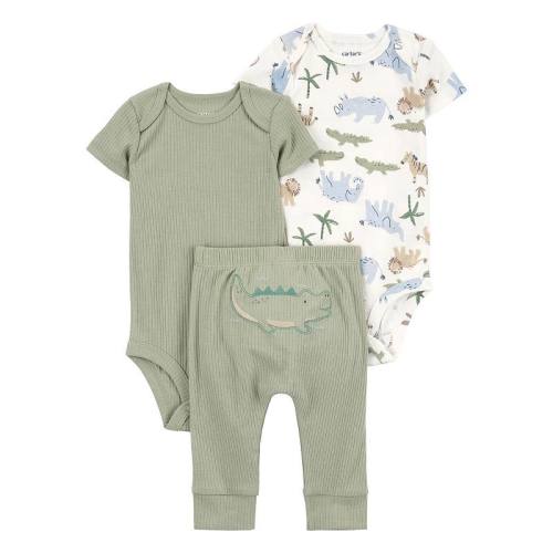 [ 3 Months ] Baby Boy Carter's 3-Piece Alligator Little Character Set