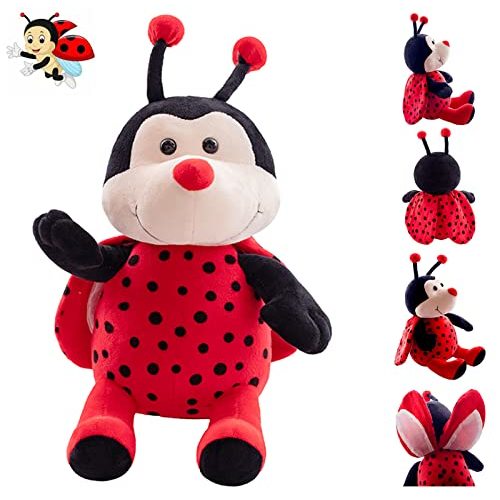 CASAGOOD Cuddly Ladybug Stuffed Animals Super Soft Insect Ladybird Plush Toys Stuffed Ladybird Beetle Plushies Animal with Wings Lady Beetle Plush Doll Animal Toy for Kids & Lovers 13 INCH