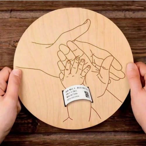 Newborn Hospital Bracelet Engraved Keepsake Holder, Personalized Baby Gift, Laser-Cut Wood Fiber Board, Memorial Pregnancy Wristband For Mother's Day & Father's Day | SHEIN USA