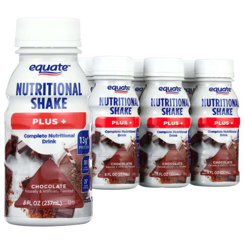 Equate Nutritional Shake Plus Chocolate 8 fl oz 6 Count Protein Calorie Support