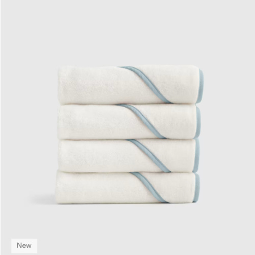 Organic Turkish Cotton Baby Hooded Towel Set 4-Pack in Light Blue