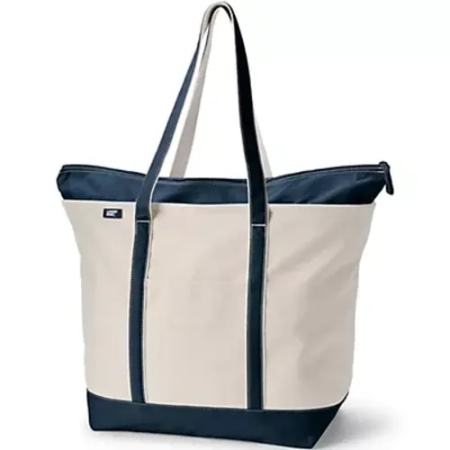 Medium 5 Pocket Open Top Canvas Tote Bag | Lands' End