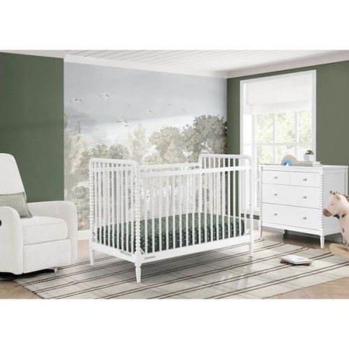 Saint 4-in-1 Convertible Crib-Greenguard Gold Certified, Bianca White