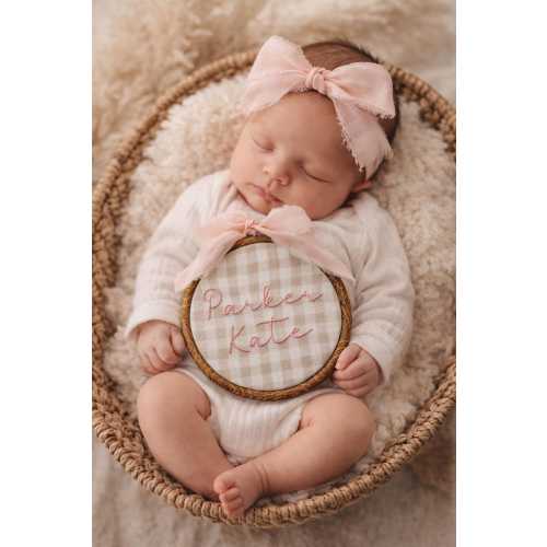 Personalized Floral Baby Name Sign: Embroidered Nursery Decor, 5-inch Hoop With  Ribbon Bow