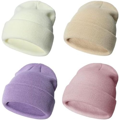 Urban Virgin Toddler Winter Hat Baby Beanie Kids Beanies Boys Hats Knit Winter Caps Soft Infant Girls 4 Packs