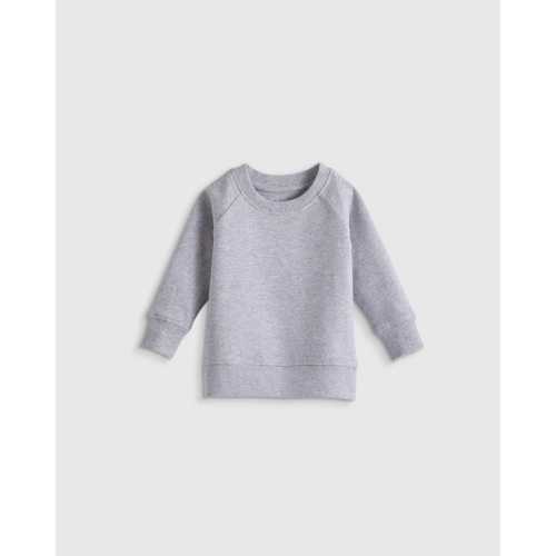 Organic Cotton French Terry Crew Neck Sweatshirt - Baby in Heather Grey