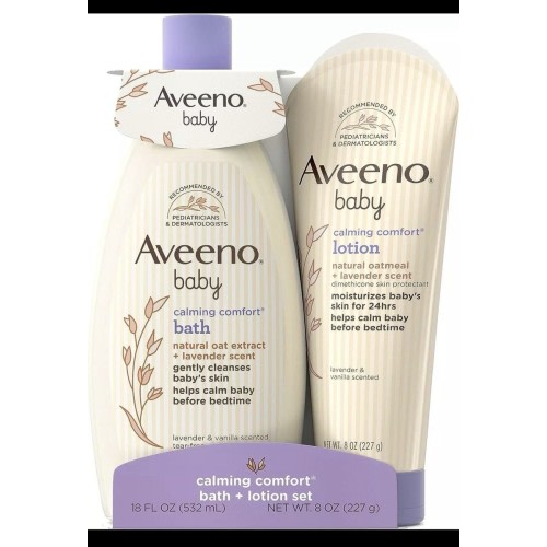 Aveeno Baby Calming Comfort Body Wash + Lotion Natural Oatmeal & Lavender Scent