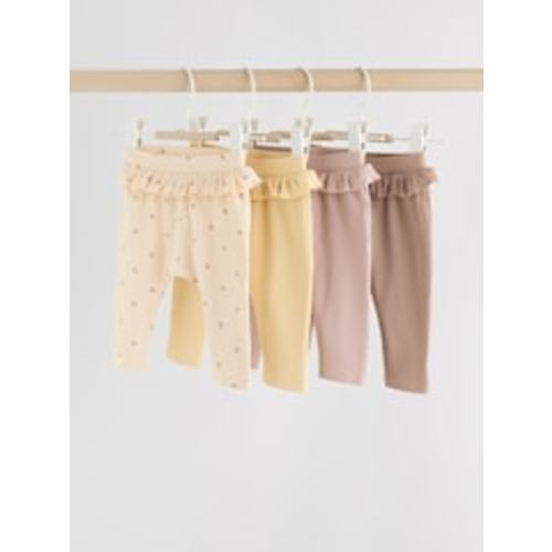 Buy Purple/Yellow/Cream Ditsy Baby Leggings 4 Pack (9-12 months)