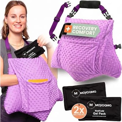 MOYOAMA 3 Pcs Hysterectomy Pillow Set - Incl 2 Gel Packs for Soothing Relief - Hysterectomy Recovery Must Haves After C Section,Post Surgery Pillow,Abdominal Surgery Recovery Pillow,Hysterectomy Gifts