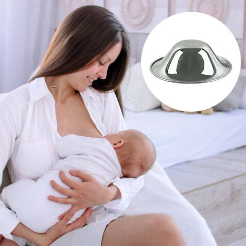 Nipple Protector (1 Piece) - Silverette The Original Silver Cups Silverettes Metal Nipple for Bréástfeeding 925 Silver Nipple Cover Guards Soothe and Made, Personal Skin Careweddin Makeup Organizers