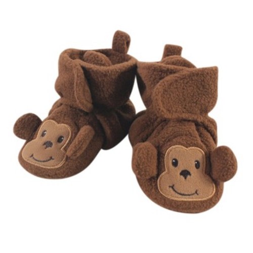 Hudson Baby Infant Baby Cozy Fleece Booties, Monkey, 0-6 Months