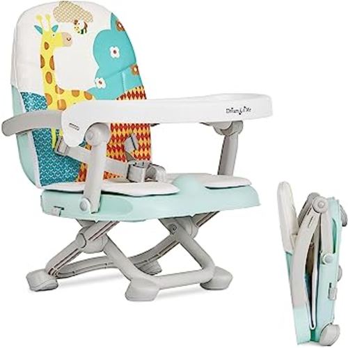 Dream On Me Munch N Go Booster Seat for Dining Table, Lightweight Compact Fold Travel Booster Seat, 3-in-1 Convertible, Four Level Height Adjustment and Easy Tray Removal