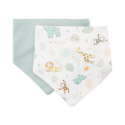 The Little Linen Co. Jersey Bibs 2 Pack Savanna Giraffe