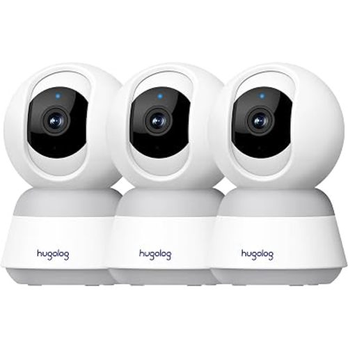 Hugolog 3K 5MP Indoor Pan/Tilt Security Camera with Auto-Focus,Ideal for Baby Monitor/Pet Camera/Home Security,Starlight Color Night Vision,Human/Pet AI,Noise Reduction,US Cloud,Compatible with Alexa