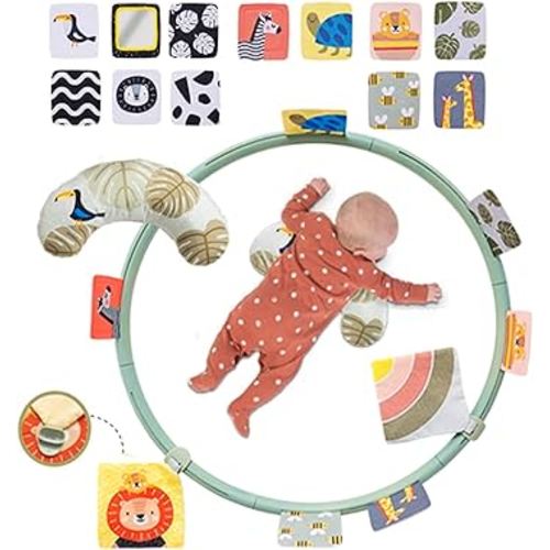Taf Toys Tummy Time Support for Newborns & Babies, Developmental Activity Center with Detachable Cushion & Toys Encourage Baby’s Senses Development, Fine & Gross Motor Skills & Eye-Hand Coordination