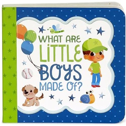 What Are Little Boys Made Of: Little Bird Greetings, Greeting Card Board Book with Personalization Flap, Gifts for Birthday, Baby Showers and More